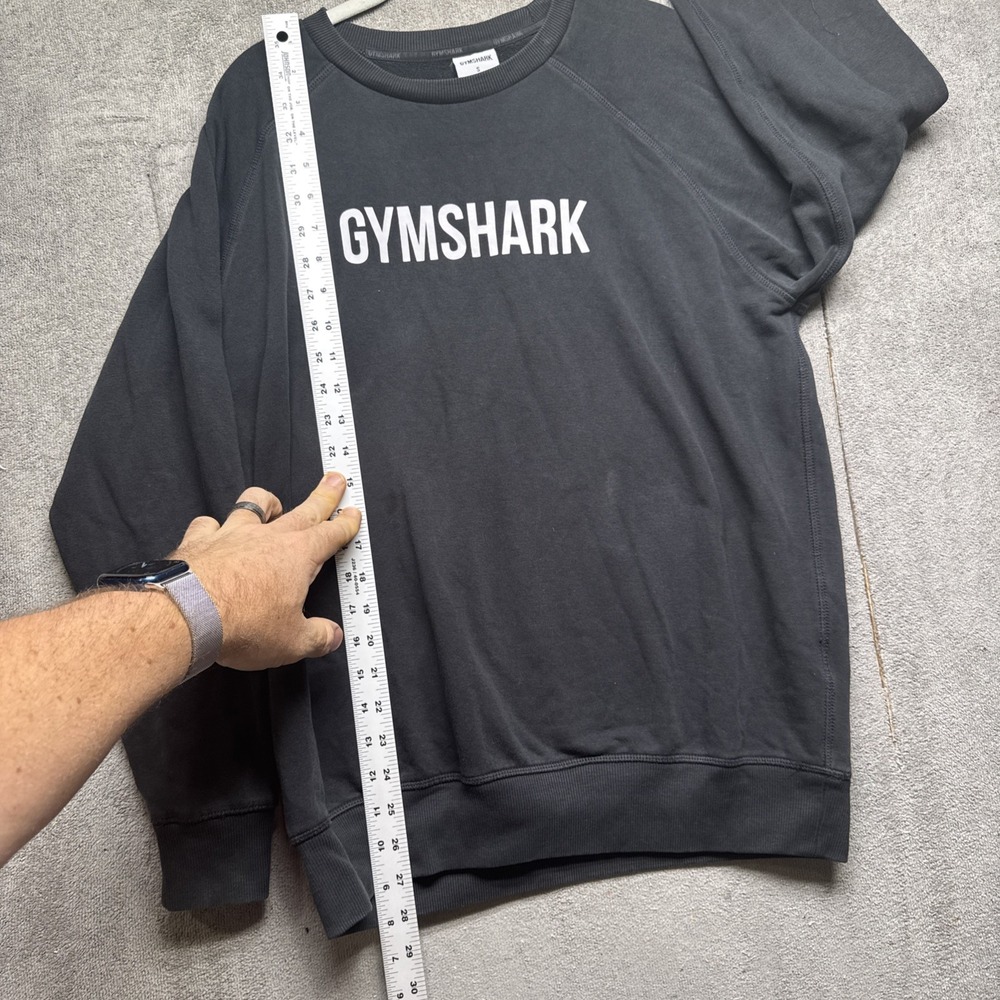 Gymshark Black Crewneck Sweatshirt Logo‎ Front Athleisure Streetwear Small - Picture 4 of 9